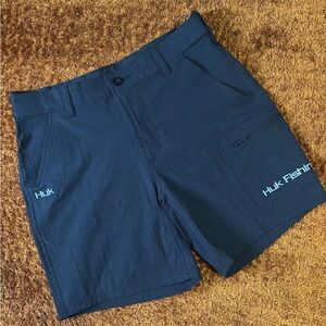 Huk Men's Black Fishing Athletic Shorts